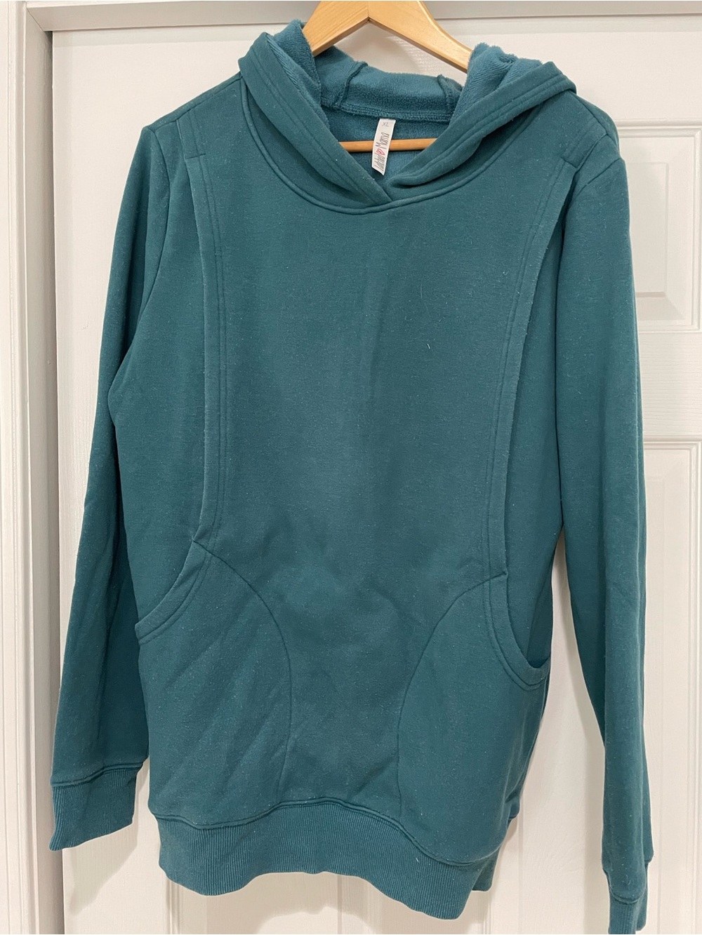 Latched Mama Teal Hooded Nursing Pullover Sweatshirt
